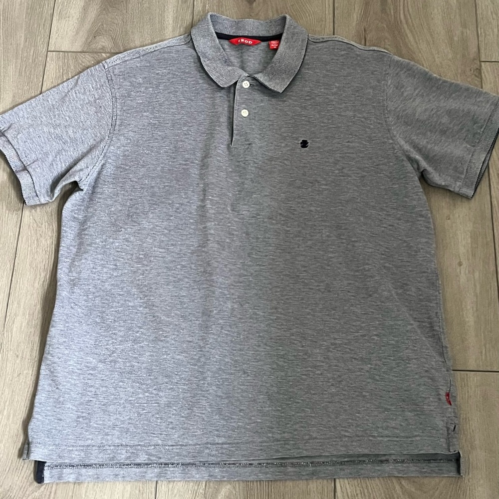IZOD Polo Golf Shirt Men's Size XL Heather Navy Blue Short Sleeve Classic Logo